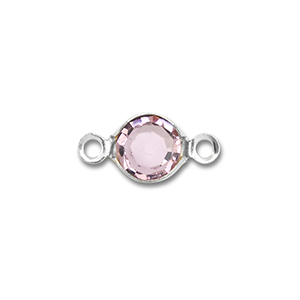 Appr&ecirc;ts en acier Inox connecteur rond Argent&eacute;-rose clair