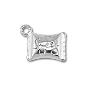 Breloques en acier Inox bonbon Argent&eacute;
