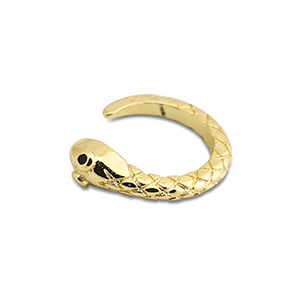 Boucles d'oreilles en acier inox ear cuff serpent Dor&eacute;