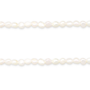 BQ Perles d'eau douce nugget rond 6-7x5mm Blanc naturel