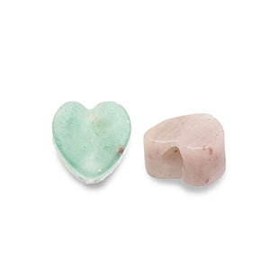 Pierres naturelles perles Quartz c&oelig;ur Multicolore