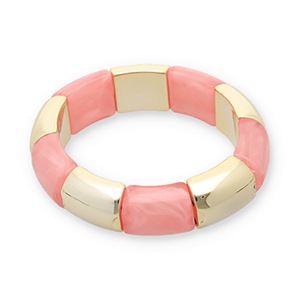 Bracelets en r&eacute;sine Dor&eacute;-rose