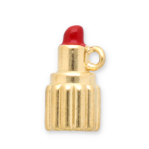 Breloques en acier Inox rouge &agrave; l&egrave;vres Dor&eacute;-rouge