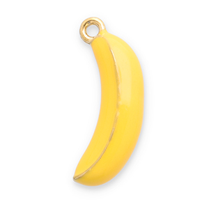 Breloques en acier Inox banane Dor&eacute;-jaune