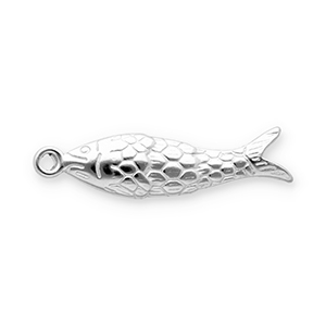 Breloques en acier Inox poisson Argent&eacute;