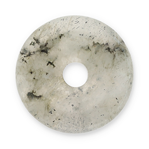 Pierres naturelles pendentifs Agate donut 16mm Transparent gris-noir