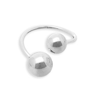 Bagues en acier Inox boules Argent&eacute;