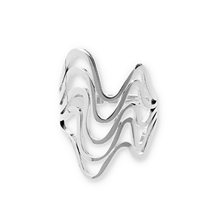 Bagues en acier Inox ondul&eacute;e Argent&eacute;