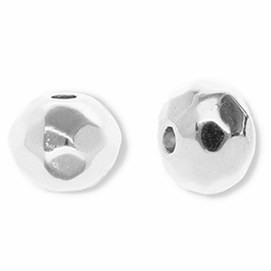 Perles en m&eacute;tal DQ facett&eacute;e Argent&eacute; antique (sans nickel)