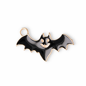 Breloques en m&eacute;tal chauve-souris Noir-dor&eacute;
