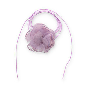Ras de cou fleur en organza Violet