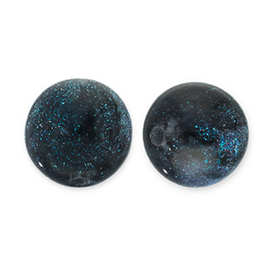 Perles acryliques avec pailletes 8 mm Noir-turquoise