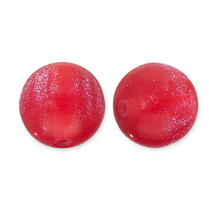 Perles acryliques avec pailletes 12 mm Rouge-turquoise