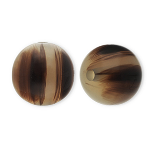 Perles en r&eacute;sine 12mm Beige sable-marron