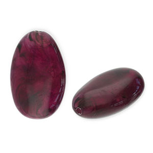 Perles acryliques oblong ovale Aubergine 