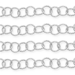 Appr&ecirc;ts en aluminium cha&icirc;ne maille jaseron Argent&eacute;