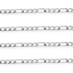 Appr&ecirc;ts en aluminium cha&icirc;ne maille jaseron maille figaro Argent&eacute;