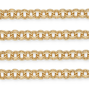 Appr&ecirc;ts en aluminium cha&icirc;ne maille jaseron maille double Dor&eacute;