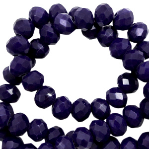 Perles &agrave; facettes 4x3mm disque Bleu princesse-pearl shine coating