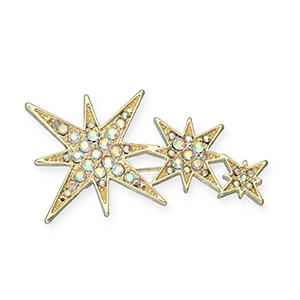 Broches &eacute;toiles Dor&eacute;-transparent AB coating