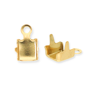 Appr&ecirc;ts en acier inox embout pour cha&icirc;ne strass 4mm Dor&eacute;