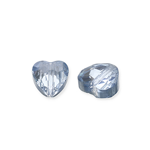 Perles &agrave; facettes Fashion coeur Bleu-pearl shine coating