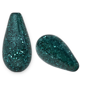 Perles Polaris Elements en forme de goutte Paipo Vert fonc&eacute;