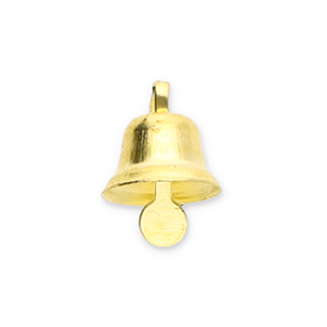 Breloques en m&eacute;tal cloche de no&euml;l Dor&eacute;