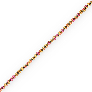 Perles h&eacute;matites facett&eacute;es rond 4mm Rose-jaune-AB coating