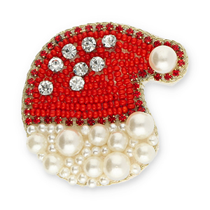 Broches p&egrave;re no&euml;l Red-white-gold-transparent