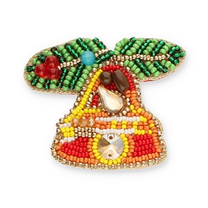 Broches cloche de No&euml;l Vert-orange-jaune-rouge