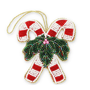 Breloque tendance sucres d'orge avec d&eacute;coration de No&euml;l Rouge-blanc-vert-dor&eacute;
