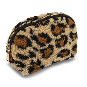 BY31&reg; Trousse en peluche avec imprim&eacute; l&eacute;opard Marron clair-marron-noir