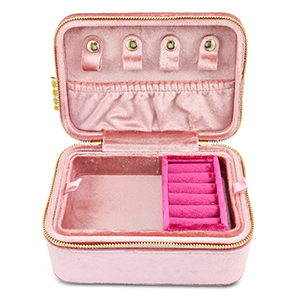 BY31&reg; Bo&icirc;te &agrave; bijoux velours Rose vintage-fuchsia