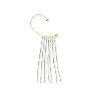 Boucles d'oreilles en laiton Eco-brass&reg; ear cuff avec strass Dor&eacute;-cristal