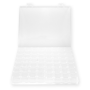 Bo&icirc;te de rangement bijoux avec 14x4 compartiments Transparent