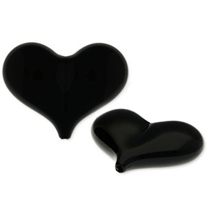 Perles acryliques c&oelig;ur Noir