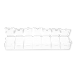 Bo&icirc;te de rangement bijoux avec 7 compartiments Transparent