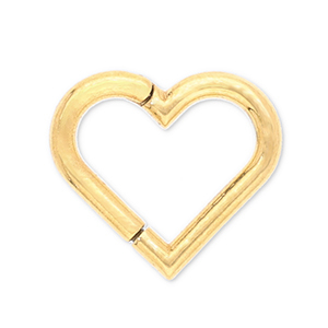Piercing d&rsquo;oreilles en acier Inox clicker coeur Dor&eacute;