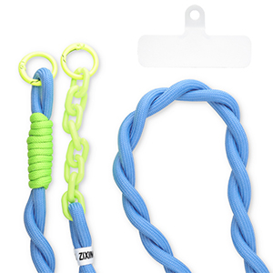 Cordon t&eacute;l&eacute;phonique tendance incl. attache Bleu-vert
