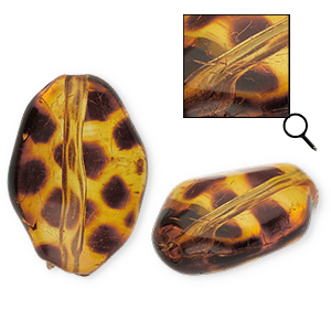 Perles acryliques ovale Marron ambre