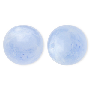 Perles acryliques 20 mm rond Bleu-marbr&eacute;