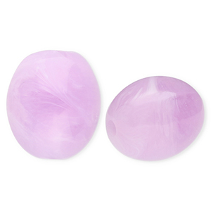 Perles acryliques ovale Violet lavande-marbr&eacute;