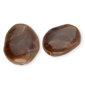 Perles acryliques en forme d'&oelig;uf Marron-marbr&eacute;