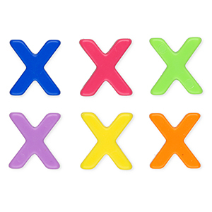Perles acryliques alphabet lettre X Multicolore