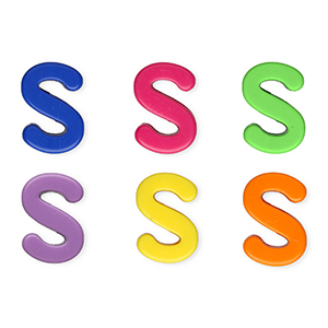 Perles acryliques alphabet lettre S Multicolore