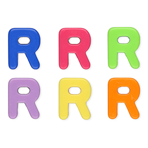 Perles acryliques alphabet lettre R Multicolore