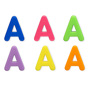 Perles acryliques alphabet lettre A Multicolore