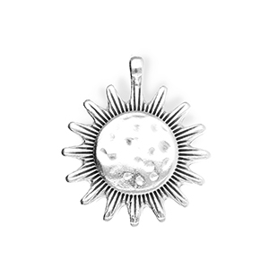 Breloques en m&eacute;tal DQ&reg; soleil Argent&eacute; antique (sans nickel)