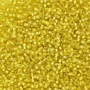 Perles de rocailles Miyuki 15/0 Silver Lined Yellow 15-0006